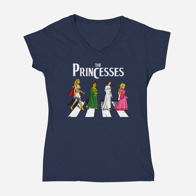 The Princesses-Womens-V-Neck-Tee-drbutler