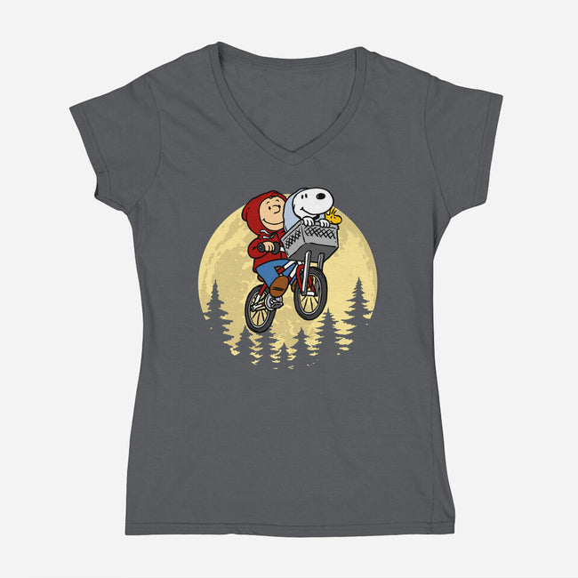 The Extraterrestrial Beagle-Womens-V-Neck-Tee-drbutler