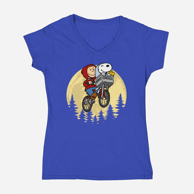 The Extraterrestrial Beagle-Womens-V-Neck-Tee-drbutler