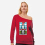 The Cat-Womens-Off Shoulder-Sweatshirt-drbutler