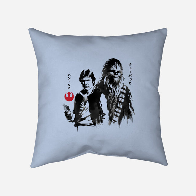 The Smugglers Sumi-e-None-Non-Removable Cover w Insert-Throw Pillow-DrMonekers