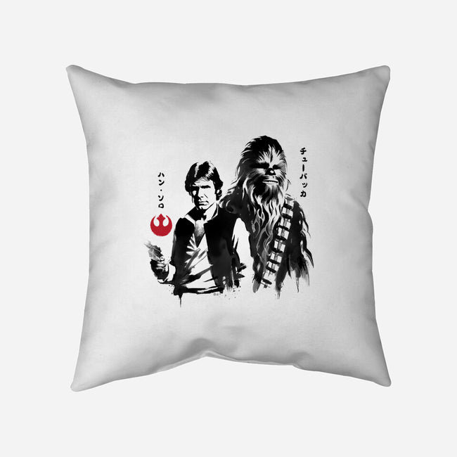 The Smugglers Sumi-e-None-Non-Removable Cover w Insert-Throw Pillow-DrMonekers