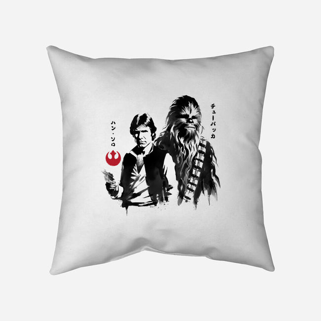 The Smugglers Sumi-e-None-Removable Cover-Throw Pillow-DrMonekers
