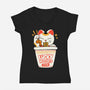 Lucky Magic Noodles-Womens-V-Neck-Tee-ppmid