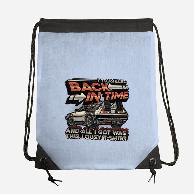 Let's Travel Back In Time-None-Drawstring-Bag-glitchygorilla