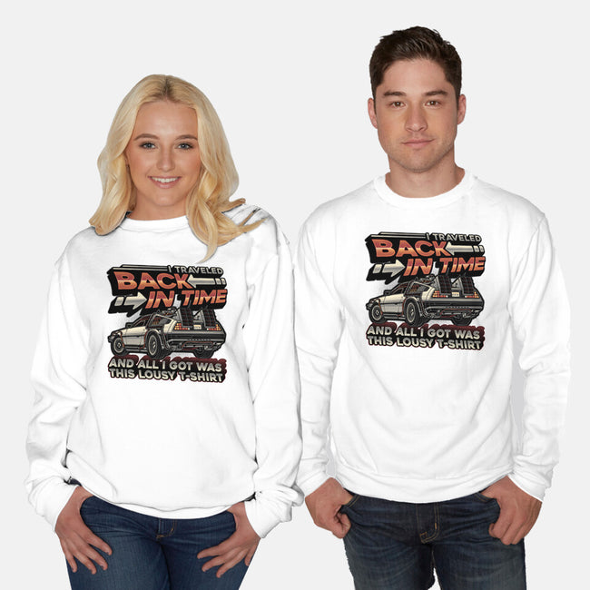 Let's Travel Back In Time-Unisex-Crew Neck-Sweatshirt-glitchygorilla