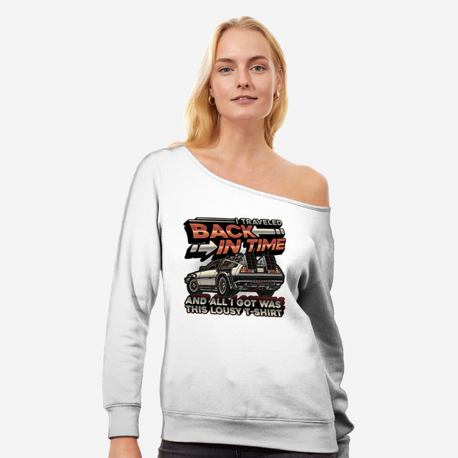 Let's Travel Back In Time-Womens-Off Shoulder-Sweatshirt-glitchygorilla