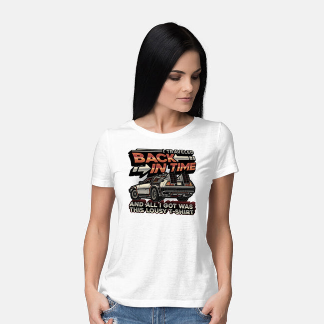 Let's Travel Back In Time-Womens-Basic-Tee-glitchygorilla