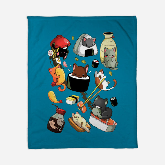 Sushi Cats-None-Fleece-Blanket-Vallina84
