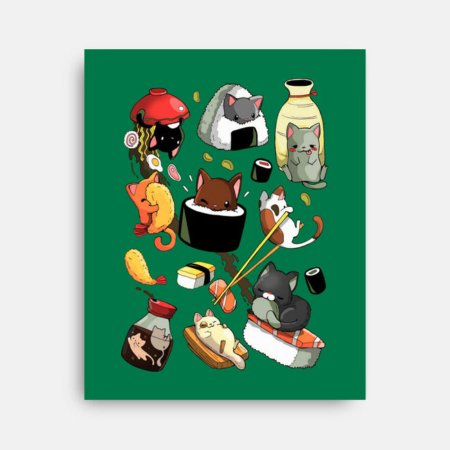 Sushi Cats-None-Stretched-Canvas-Vallina84