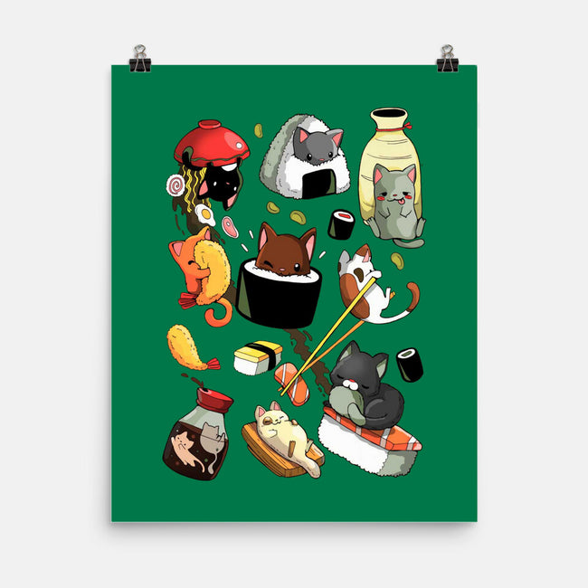Sushi Cats-None-Matte-Poster-Vallina84