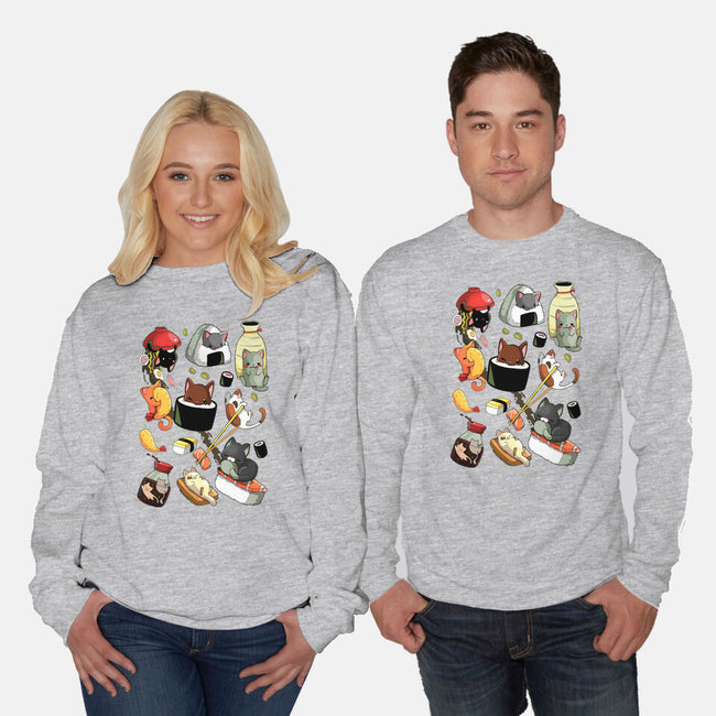 Sushi Cats-Unisex-Crew Neck-Sweatshirt-Vallina84