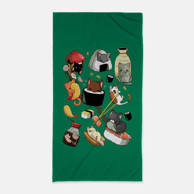 Sushi Cats-None-Beach-Towel-Vallina84
