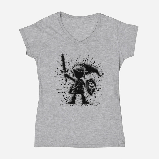 Link Splash-Womens-V-Neck-Tee-alnavasord