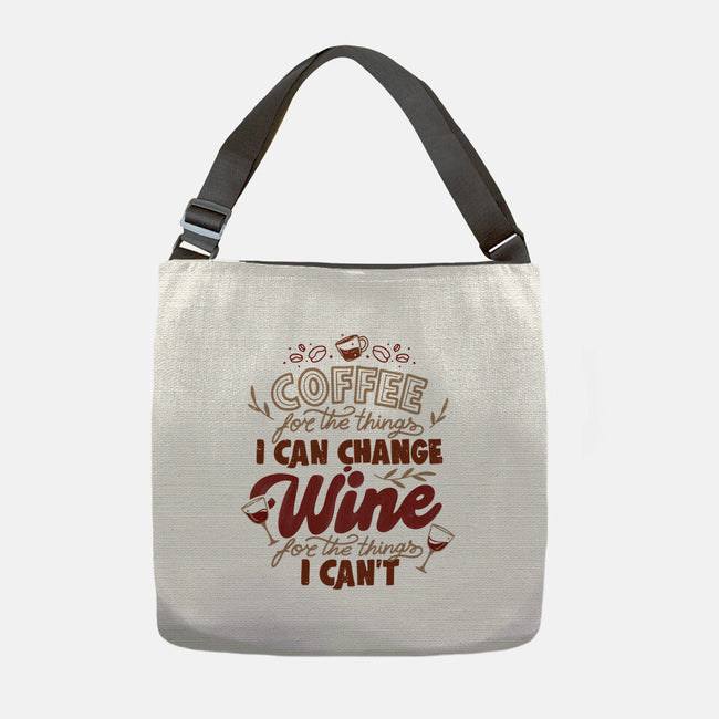 Coffee And Wine-None-Adjustable Tote-Bag-tobefonseca