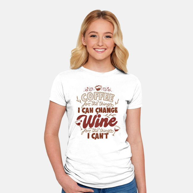 Coffee And Wine-Womens-Fitted-Tee-tobefonseca