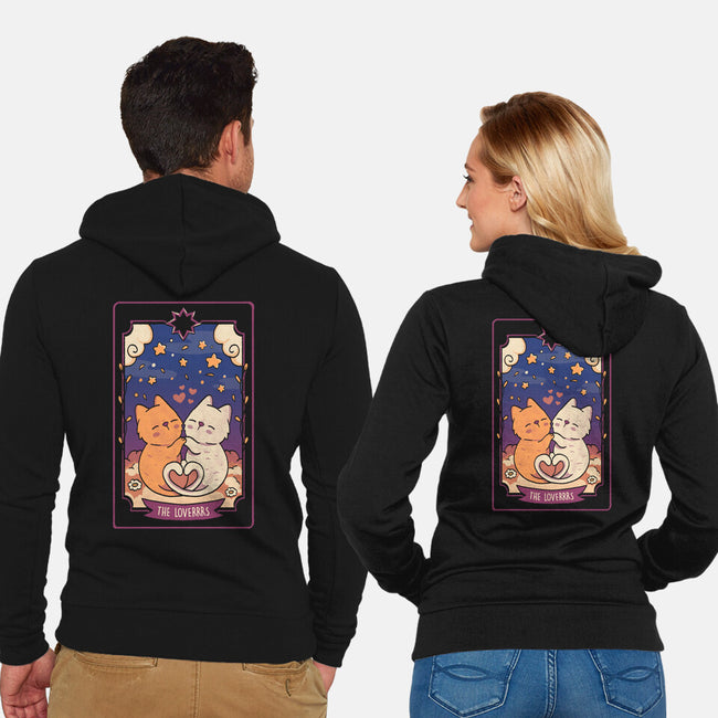 The Lovers Cat Tarot-Unisex-Zip-Up-Sweatshirt-tobefonseca