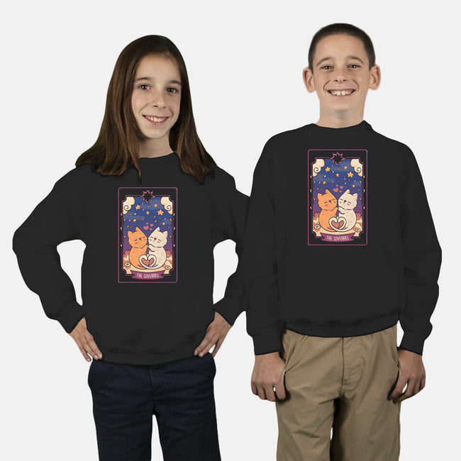 The Lovers Cat Tarot-Youth-Crew Neck-Sweatshirt-tobefonseca