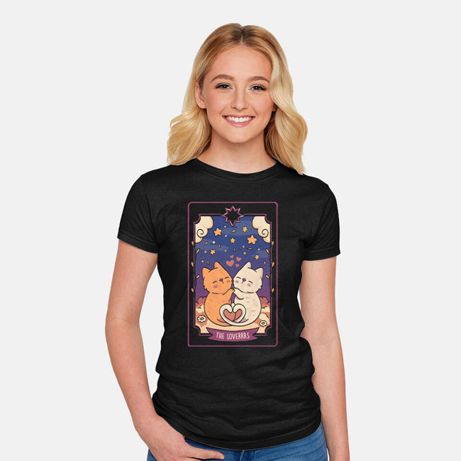 The Lovers Cat Tarot-Womens-Fitted-Tee-tobefonseca