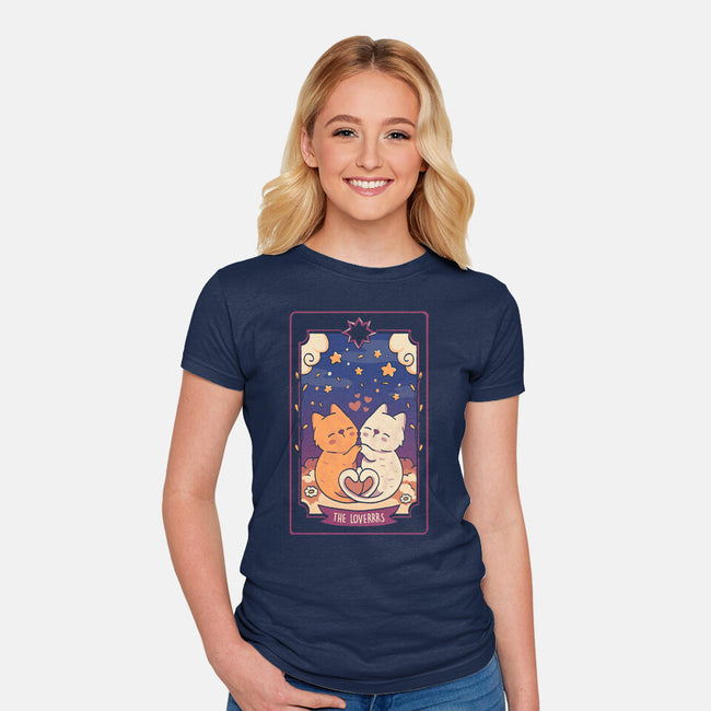 The Lovers Cat Tarot-Womens-Fitted-Tee-tobefonseca