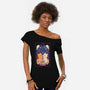 The Lovers Cat Tarot-Womens-Off Shoulder-Tee-tobefonseca