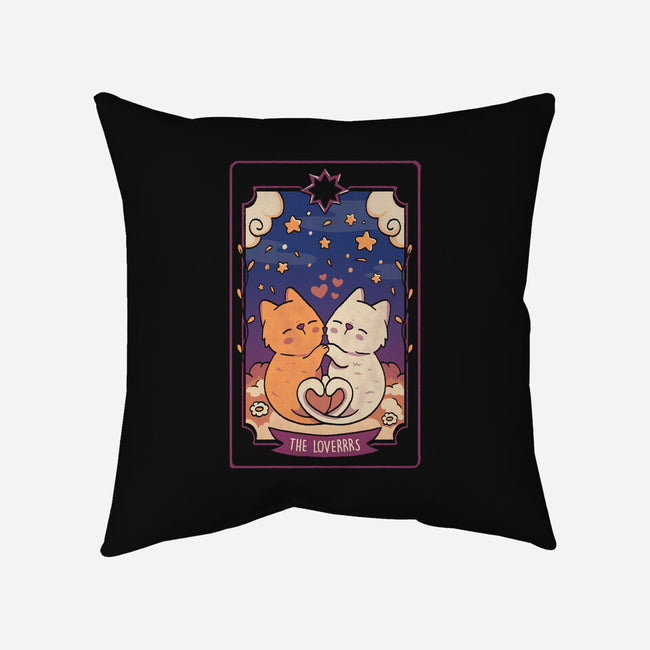 The Lovers Cat Tarot-None-Non-Removable Cover w Insert-Throw Pillow-tobefonseca