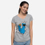 Cookie Bush-Womens-V-Neck-Tee-Barbadifuoco