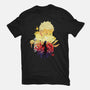 Skull Sunset-Womens-Fitted-Tee-dandingeroz