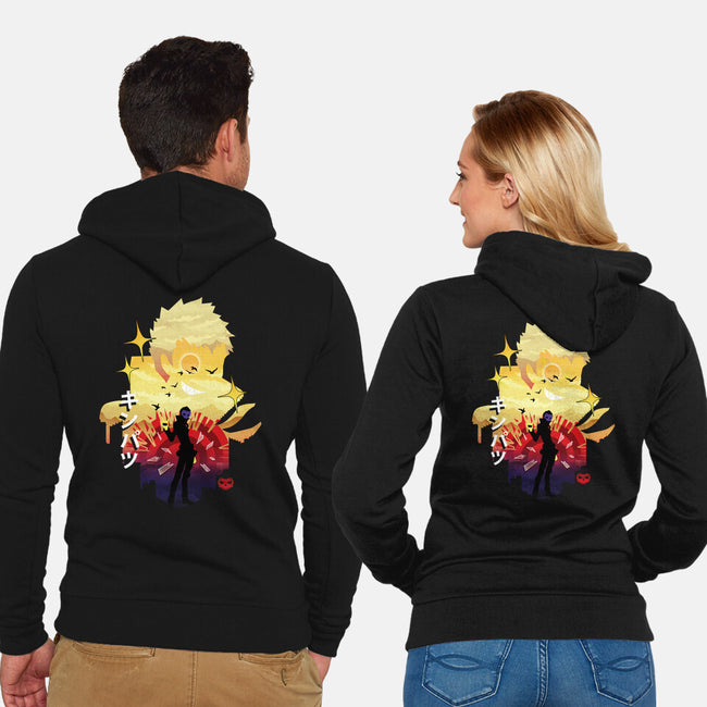 Skull Sunset-Unisex-Zip-Up-Sweatshirt-dandingeroz