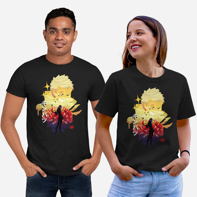 Skull Sunset-Unisex-Basic-Tee-dandingeroz