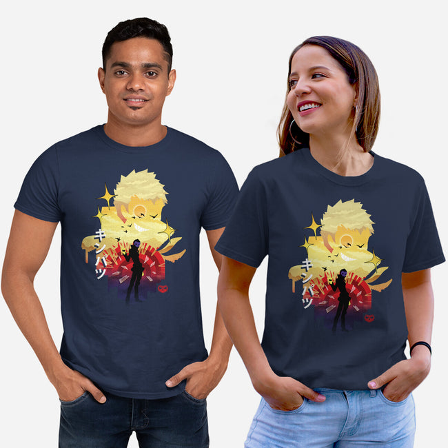 Skull Sunset-Unisex-Basic-Tee-dandingeroz