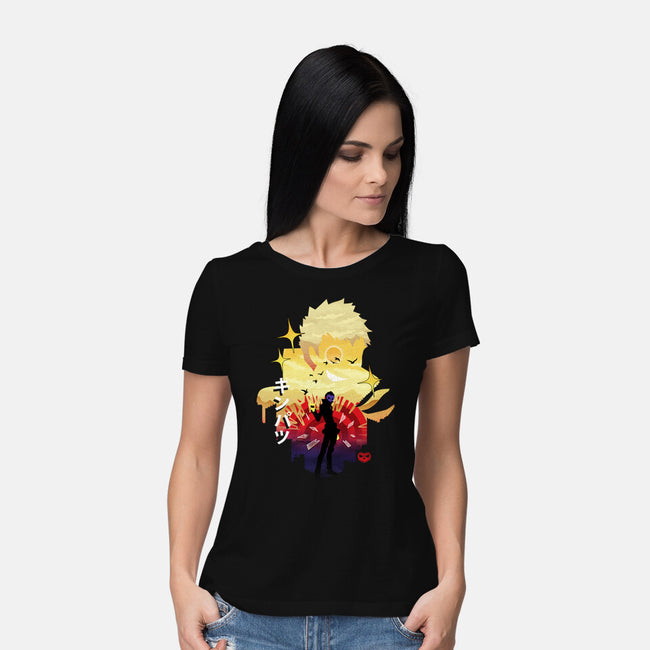 Skull Sunset-Womens-Basic-Tee-dandingeroz