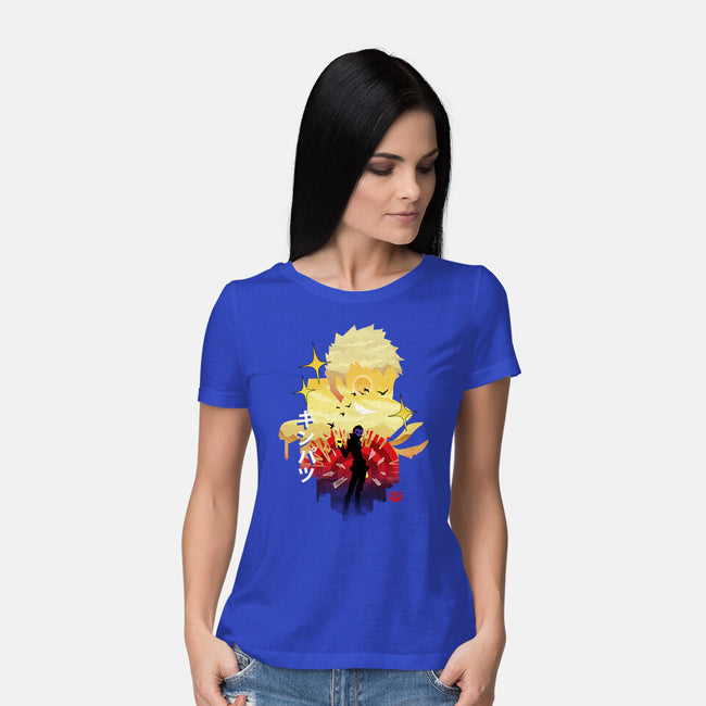 Skull Sunset-Womens-Basic-Tee-dandingeroz