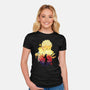 Skull Sunset-Womens-Fitted-Tee-dandingeroz