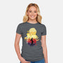 Skull Sunset-Womens-Fitted-Tee-dandingeroz