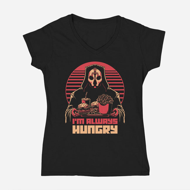 Hungry Space Lord-Womens-V-Neck-Tee-Studio Mootant