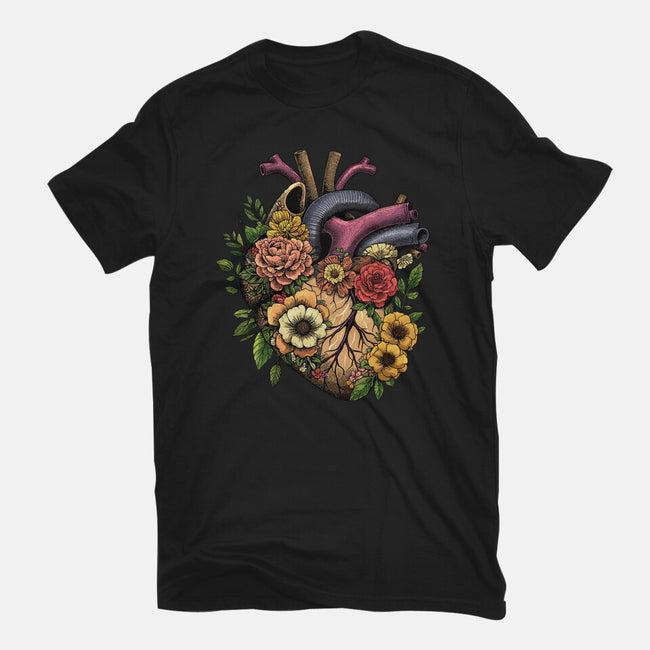 Bloomin Heart-Womens-Basic-Tee-GoshWow