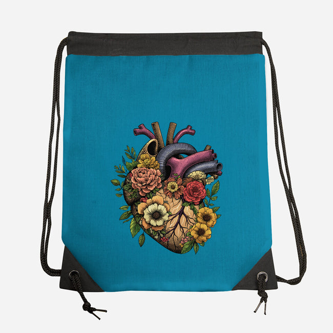 Bloomin Heart-None-Drawstring-Bag-GoshWow