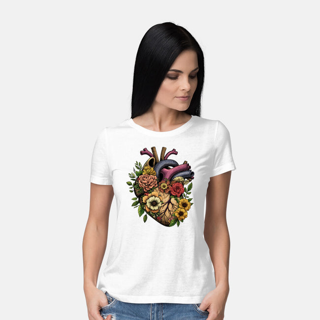 Bloomin Heart-Womens-Basic-Tee-GoshWow