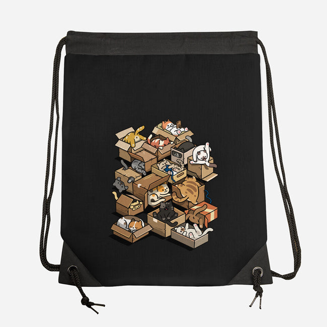 Cardboard Cats-None-Drawstring-Bag-Wowsome