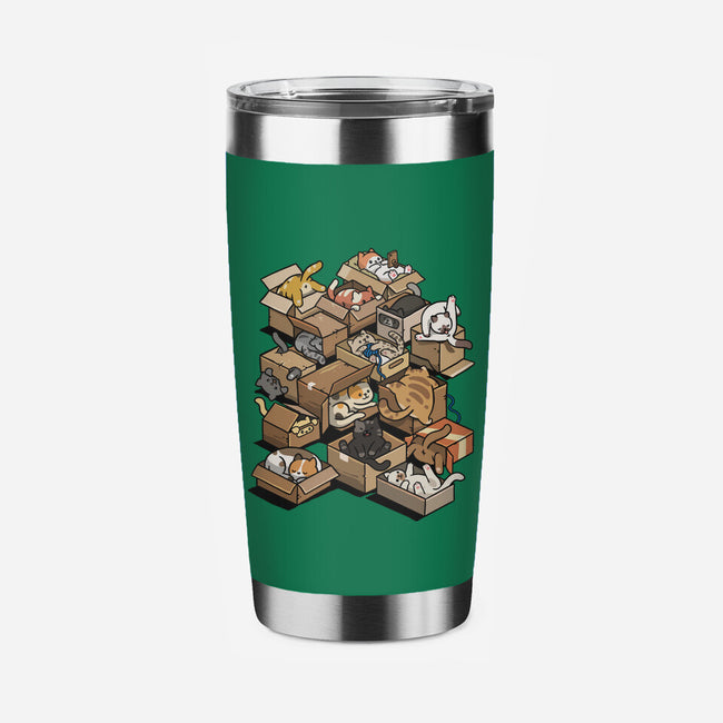 Cardboard Cats-None-Stainless Steel Tumbler-Drinkware-Wowsome