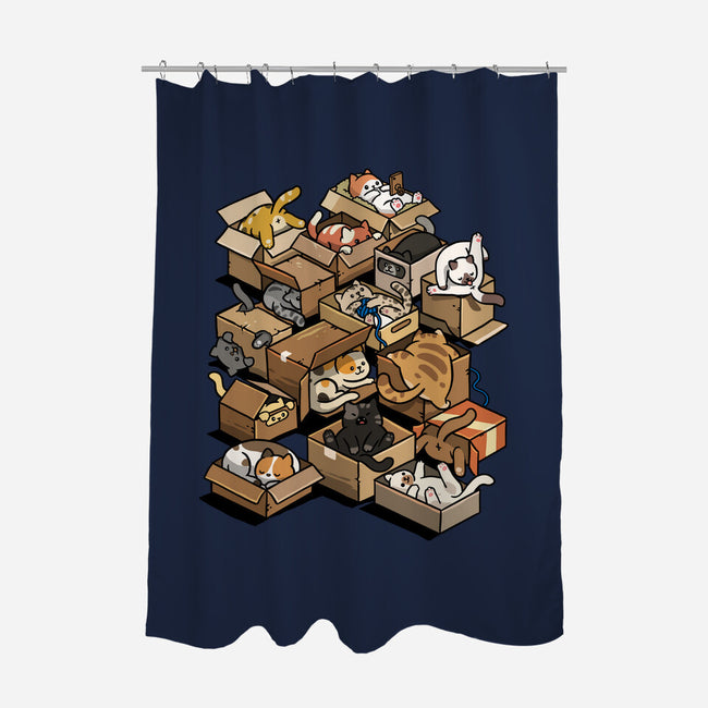 Cardboard Cats-None-Polyester-Shower Curtain-Wowsome