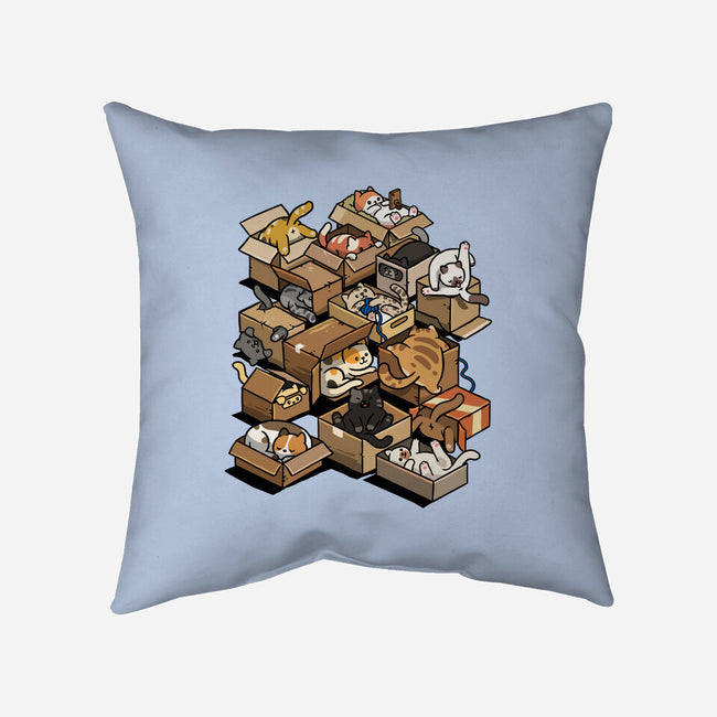 Cardboard Cats-None-Non-Removable Cover w Insert-Throw Pillow-Wowsome