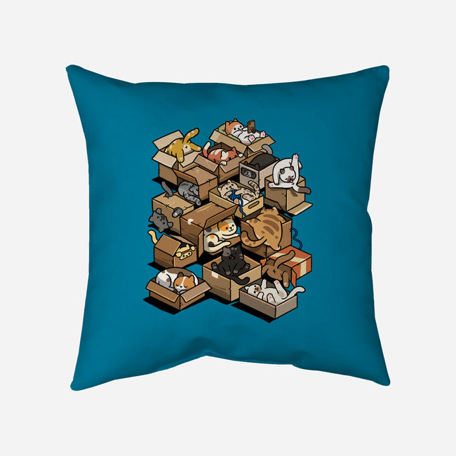 Cardboard Cats-None-Non-Removable Cover w Insert-Throw Pillow-Wowsome