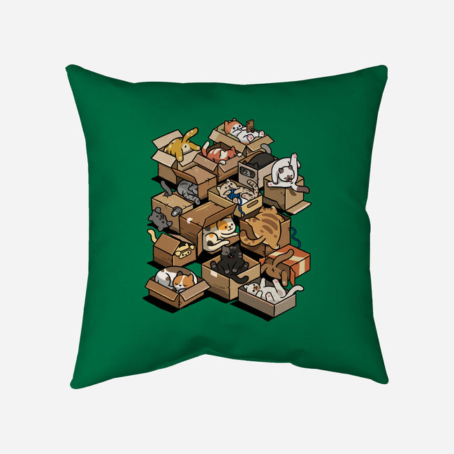 Cardboard Cats-None-Removable Cover-Throw Pillow-Wowsome