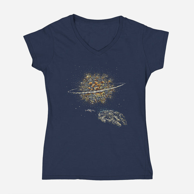 Starry Explosion-Womens-V-Neck-Tee-kg07