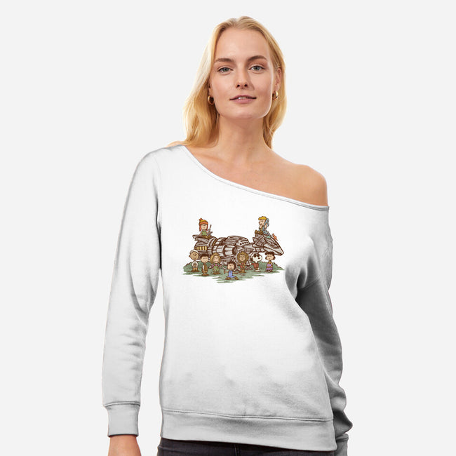 Browncoat Beagle-Womens-Off Shoulder-Sweatshirt-kg07