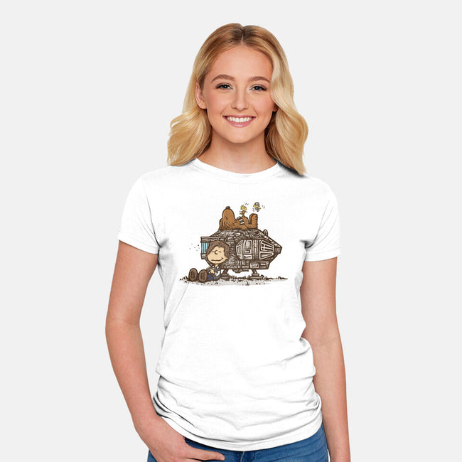 The Lazy Beagle-Womens-Fitted-Tee-kg07