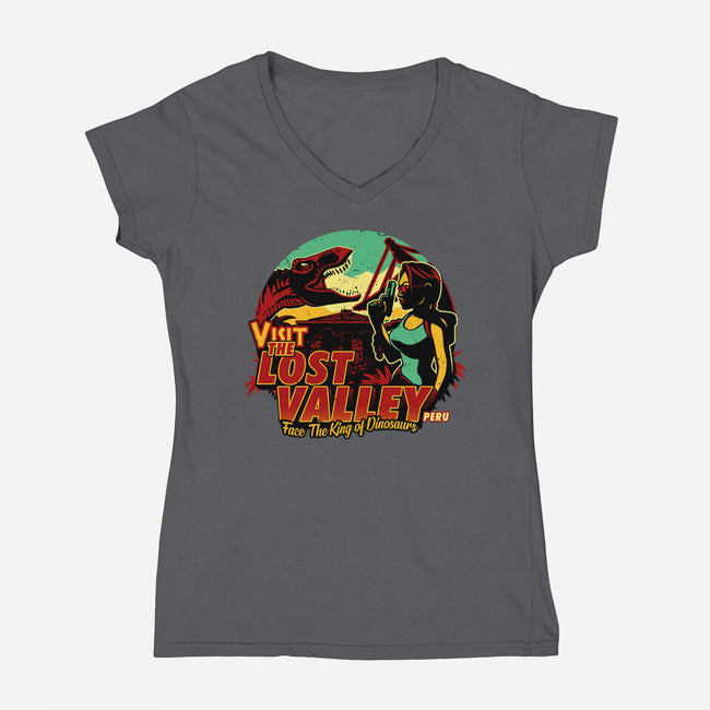 The Lost Valley-Womens-V-Neck-Tee-daobiwan