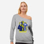 Vault Tec Coop-Womens-Off Shoulder-Sweatshirt-rocketman_art
